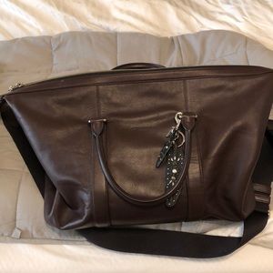 Leather coach duffle bag